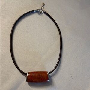 Silpada Brown and Silver Pendant Necklace